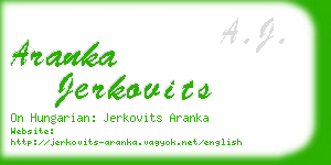 aranka jerkovits business card